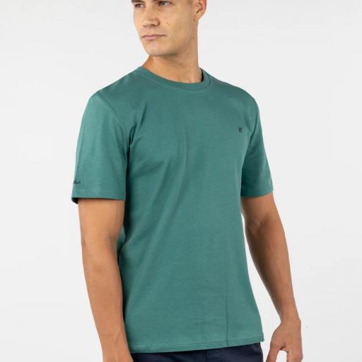 Camiseta Hombre Manga Corta  Clásica Khaki Suave [1]