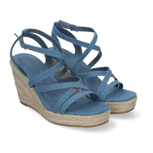 Sandalias de Cuña para Mujer Denim