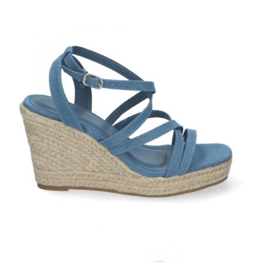 Sandalias de Cuña para Mujer Denim [1]