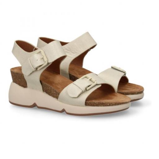 Sandalia de cuña para Mujer con Planta Bio Oro