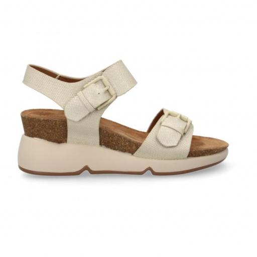 Sandalia de cuña para Mujer con Planta Bio Oro [1]