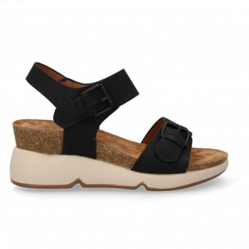 Sandalia de cuña para Mujer con Planta Bio Negro [1]