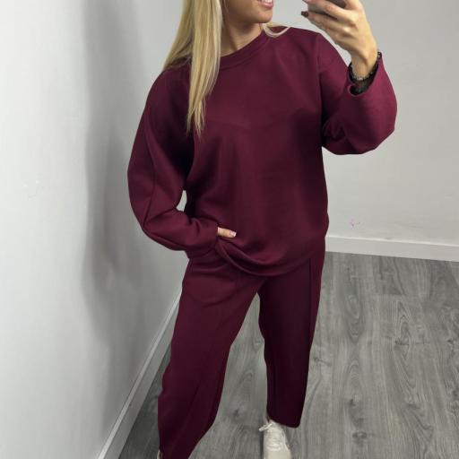 Conjunto Mujer  Casual Elegante Burdeos Estrella  [2]