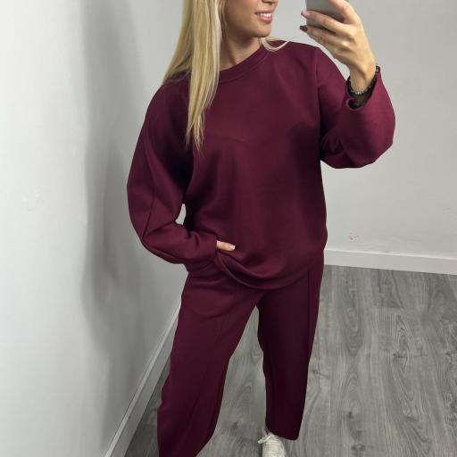 Conjunto Mujer  Casual Elegante Burdeos Estrella  [0]