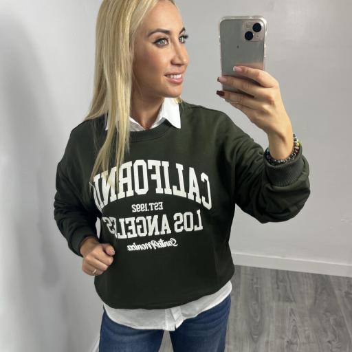 Sudadera mujer California Los Ángeles Verde 