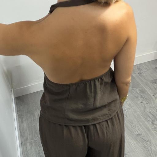 Conjunto Sicilia Halter Marrón para Mujer [2]