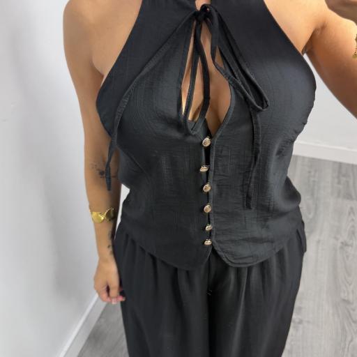 Conjunto Sicilia Halter Negro para Mujer [1]