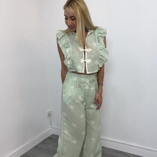 Conjunto Mujer Top y Pantalón Nava verde