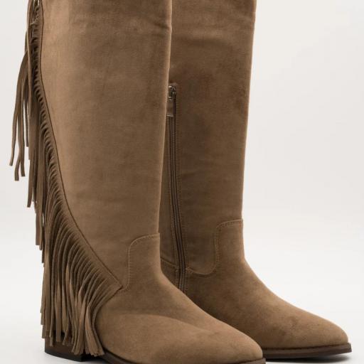 Botas Altas Beige con Flecos Casilda [1]