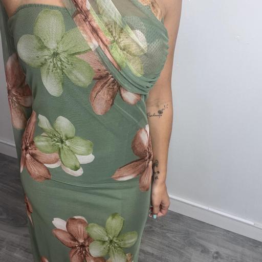 Vestido Midi Mujer Estampado Priscila Verde [2]