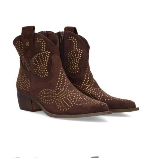 Botín campero con tachuelas para mujer Marrón  [1]