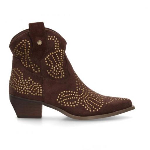 Botín campero con tachuelas para mujer Marrón  [2]