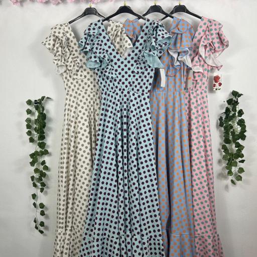 Vestido Rociero Largo de Lunares Candelaria – Volantes  [1]