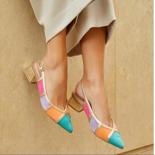 Zapato Plano de Mujer, de Punta Fina. FARET Oro [1]