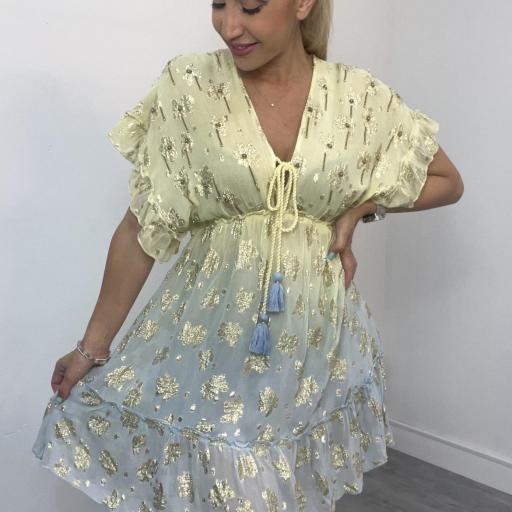 Vestido Mujer Ibicenco Sam Amarillo
