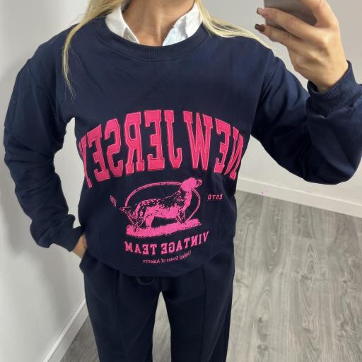 Sudadera mujer New Jersey” Moda casual Marino [1]