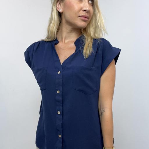 Blusa Mujer Manga Corta Zayn Marino [1]