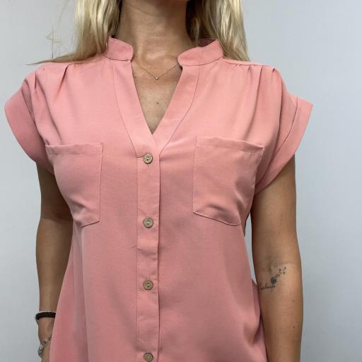 Blusa Mujer Manga Corta Zayn Rosa [1]