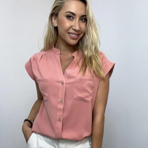 Blusa Mujer Manga Corta Zayn Rosa