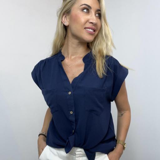 Blusa Mujer Manga Corta Zayn Marino