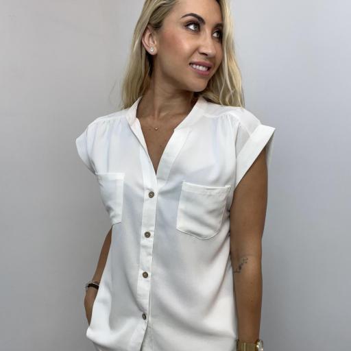 Blusa Mujer Manga Corta Zayn Blanco