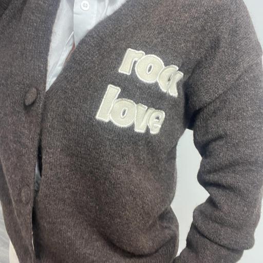 Rebeca marrón con parche Rolling estilo leopardo [1]