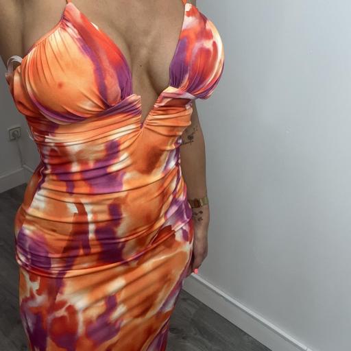 Vestido Midi Mujer Creta Naranja  [1]