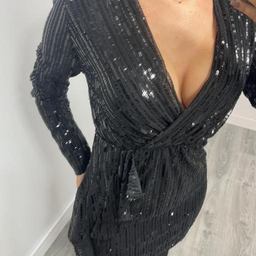 Vestido Negro Fiesta Lentejuelas  [1]