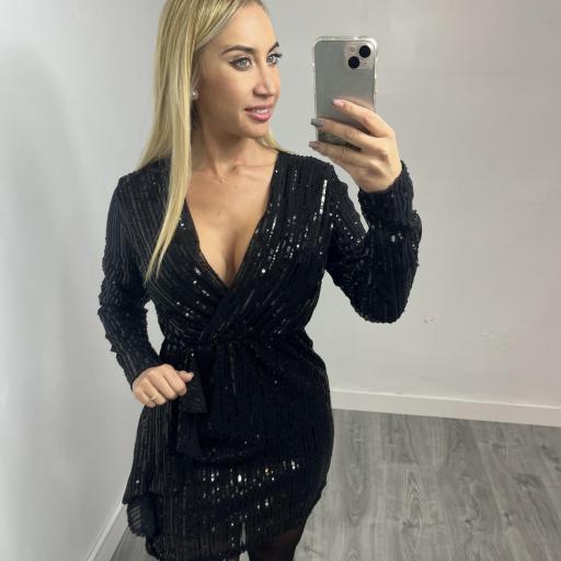 Vestido Negro Fiesta Lentejuelas  [0]