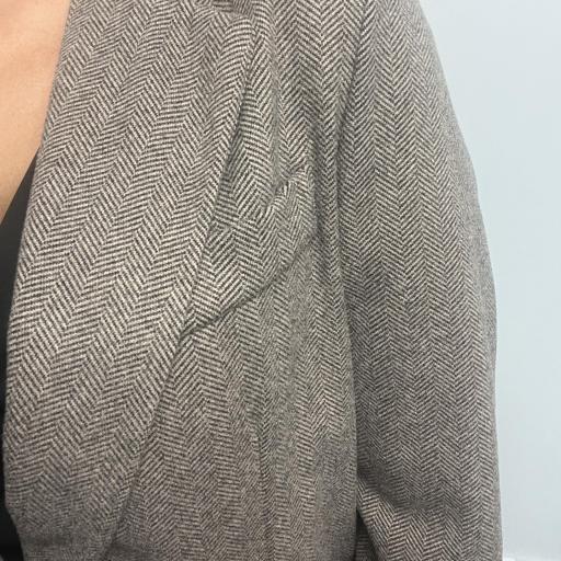 Americana Mujer Marrón Tejido Espiga [1]