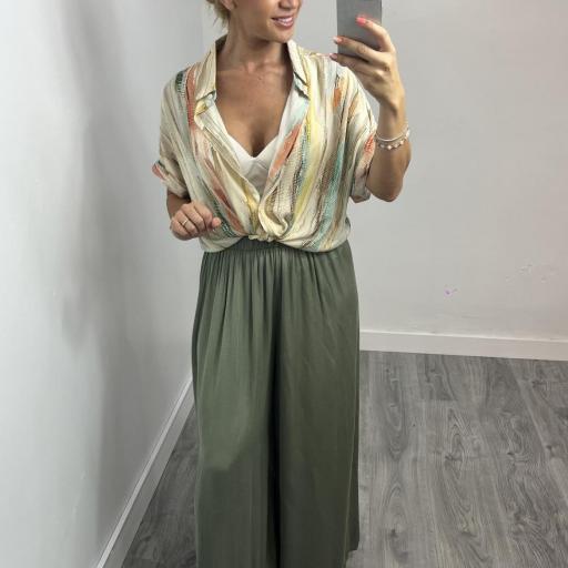 Pantalón  Mujer Fluido Ancho Xeik kaki