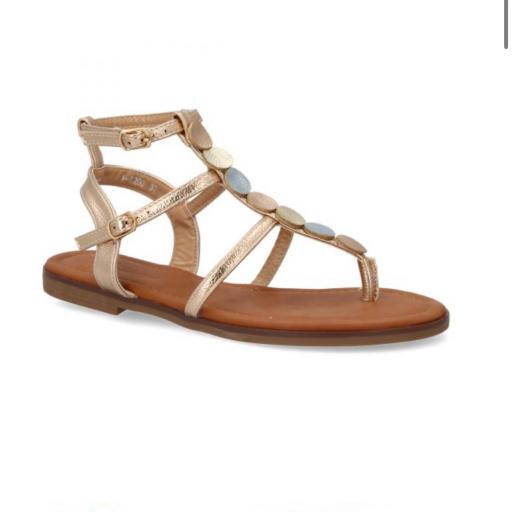 Sandalia de esclava para mujer Cleo Champán  [1]