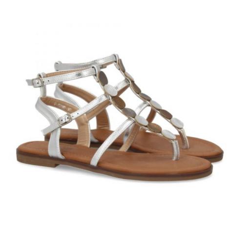 Sandalia de esclava para mujer Cleo Plata