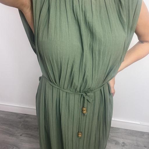 Vestido Mujer Plisado Naomi verde [1]