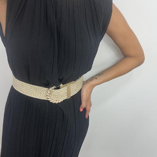 Vestido Mujer Plisado negro [1]