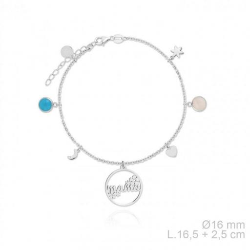 Pulsera Mama con charms colgantes