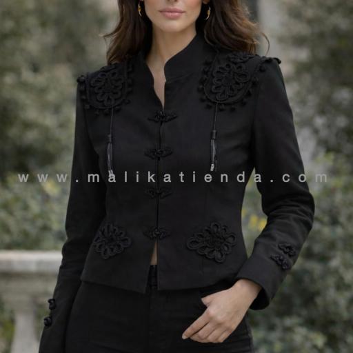 Chaqueta Torera Negra Bordada Flamenca 