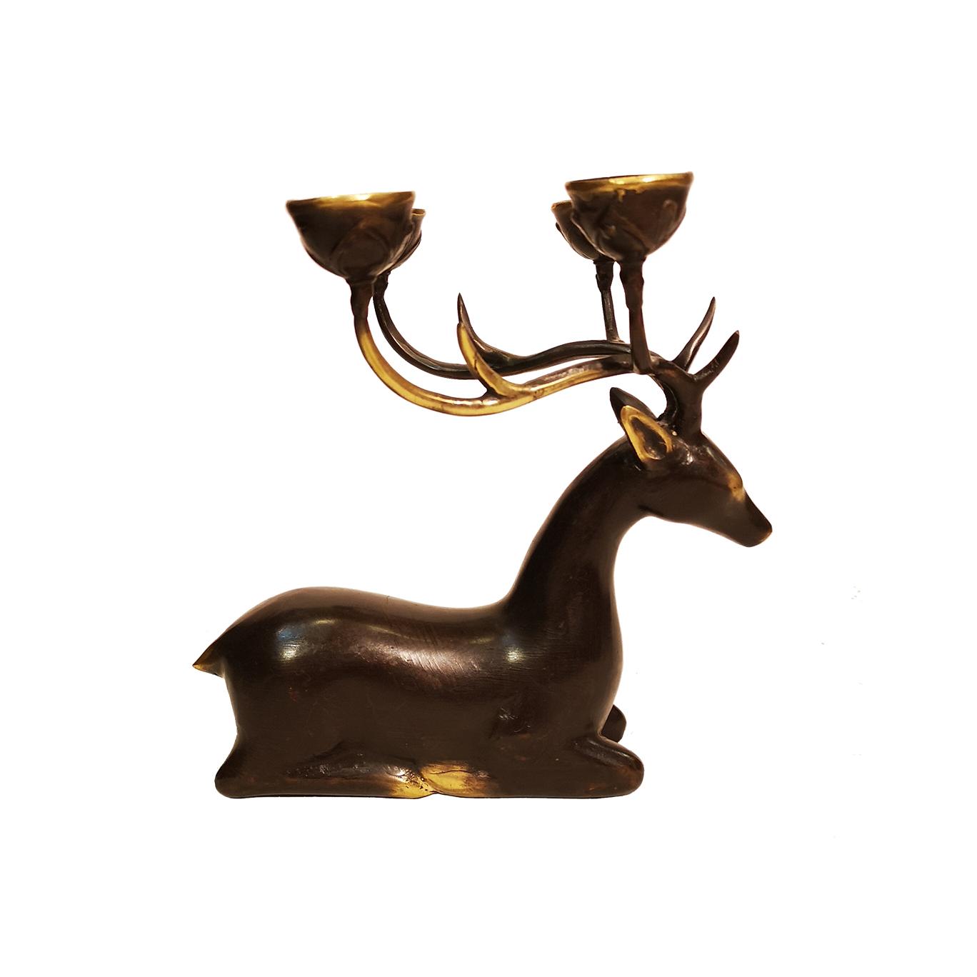 Ciervo - Candelabro de bronce