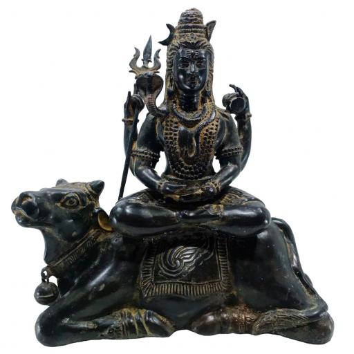 Shiva con Nandi de bronce