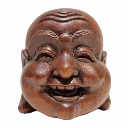 Cabeza de Buda Chino | Buda Feliz | Happy Buddha de madera  [2]