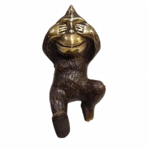 3 Monos Sabios de bronce | Colgador | Ver, Oír y Callar | Three Wise Monkey [1]