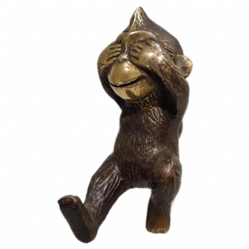 3 Monos Sabios de bronce | Colgador | Ver, Oír y Callar | Three Wise Monkey [5]