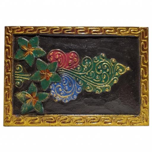 Caja pintada con Flor Plumeria [5]