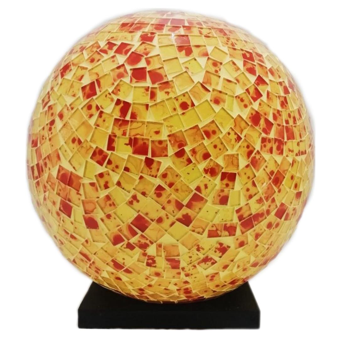 Lámpara Bola de Mosaico Rojo/Amarillo
