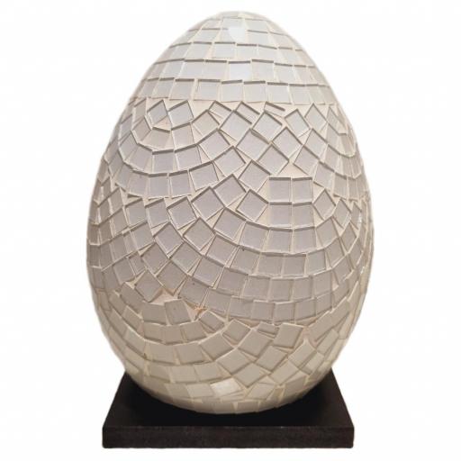 Lámpara Huevo de Mosaico Blanca
