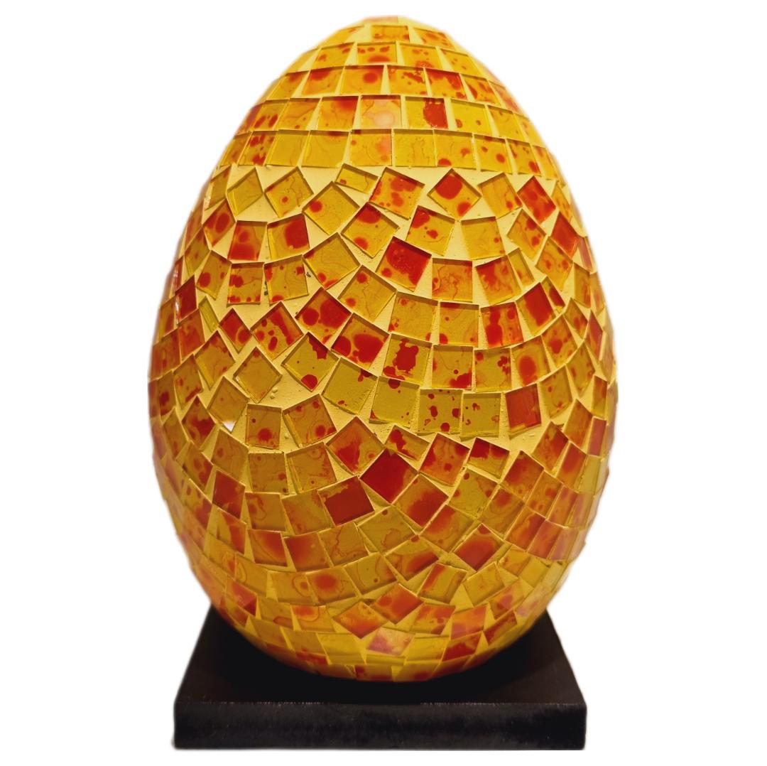 Lámpara Huevo de Mosaico Rojo/Amarillo