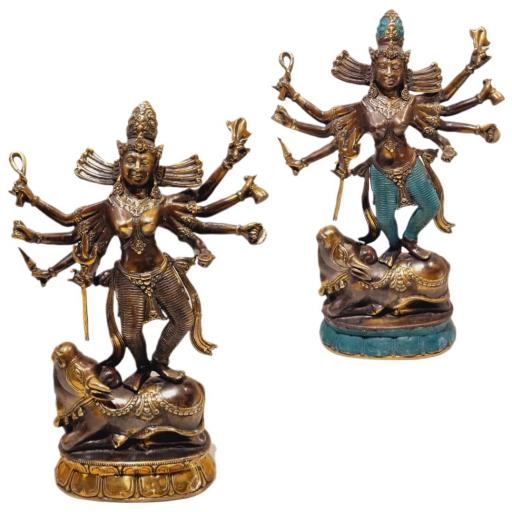 Durga con Nandi de bronce