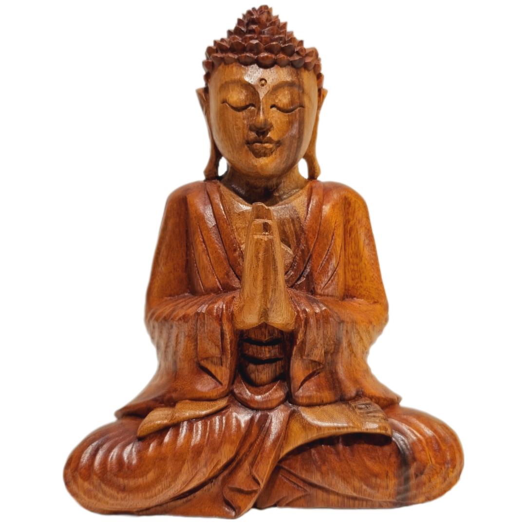 Buda de madera "Anjali Mudra"