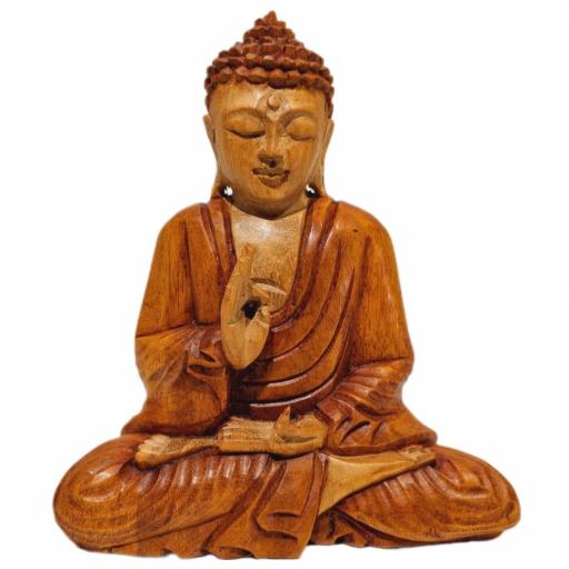 Buda de madera "Vitarka Mudra"
