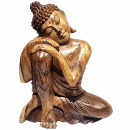 Buda reclinado de madera